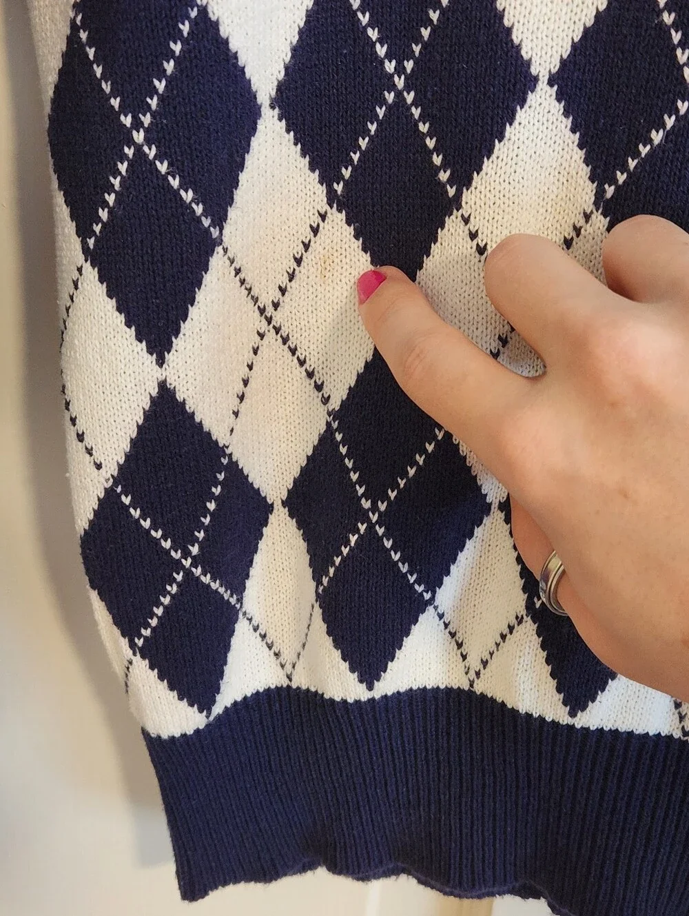 ⛳️Polo Golf⛳️ - Navy/White Argyle V-Neck Sweater